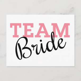 Cartão Postal Script Cor-de-rosa do Team Bride