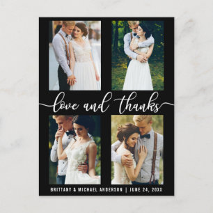 Cartão Postal Script de Amor e Agradecimento para Casamento com 