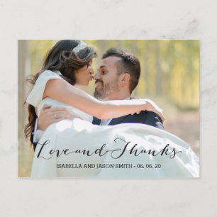 CARTÃO POSTAL SCRIPT DE AMOR E OBRIGADOS WEDDING OBRIGADO AO C