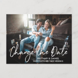 Cartão Postal Script de Pincel Manuscrito Altera A Foto da Data