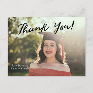 Cartão Postal Script Elegante Simples EDITÁVEL Obrigado