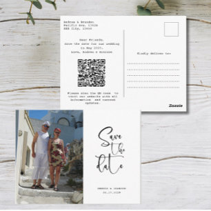 Cartão Postal Script Foto Minimalista Salve a data