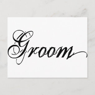 Cartão Postal Script Grunge Rasto - Preto do Groom