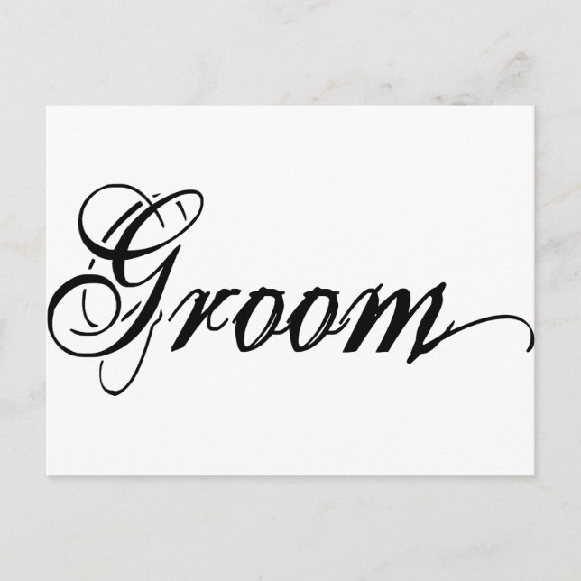 Cartão Postal Script Grunge Rasto - Preto do Groom (Frente)