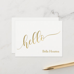 Cartão Postal Script "Hello" Personalizado
