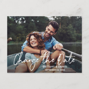 Cartão Postal Script Manuscrito Alterar A Data Nova Data