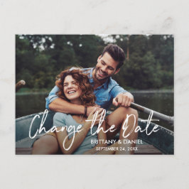 Cartão Postal Script Manuscrito Alterar A Data Nova Data