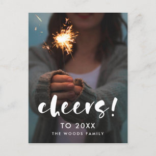 Cartão Postal Script moderno Alegra-se à foto de Ano Novo de 202