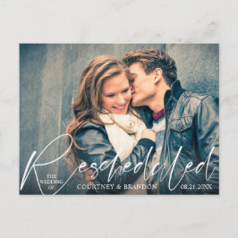 Cartão Postal Script Moderno de Data de Mudança de Casamento Rep
