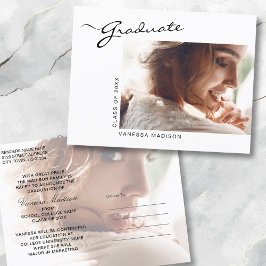 Cartão Postal Script Moderno Elegante | 2 Foto frente e verso