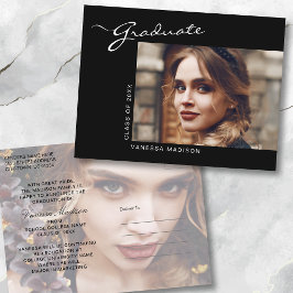 Cartão Postal Script Moderno Elegante | 2 Graduação Fotográfica 