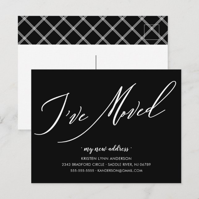 Cartão Postal Script moderno que movi o lançamento móvel (Frente/Verso)