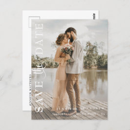 Cartão Postal Script Romântico | Caligrafia Salvar a data