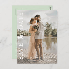 Cartão Postal Script Romântico | Caligrafia Salvar a data