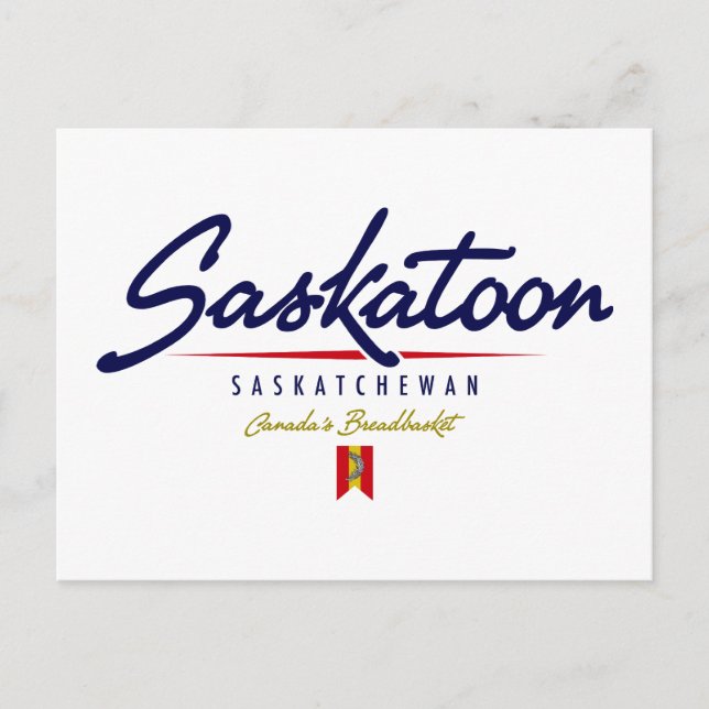 Cartão Postal Script Saskatoon (Frente)