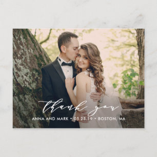 Cartão Postal Script Sem Esforço Obrigado Cartões-postais