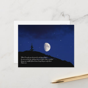 Cartão Postal Scripting Inspiracional Psalms 8:3,4