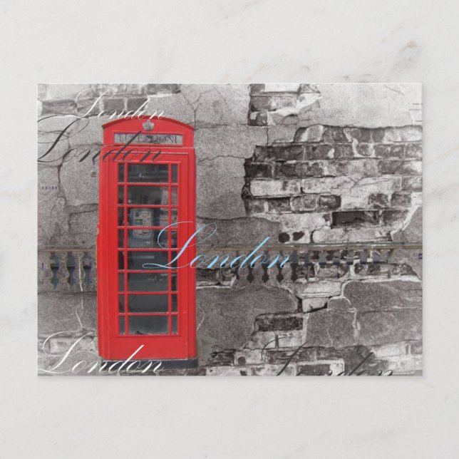 Cartão Postal Scripts chic London Landmark Red Telephone Booth (Frente)