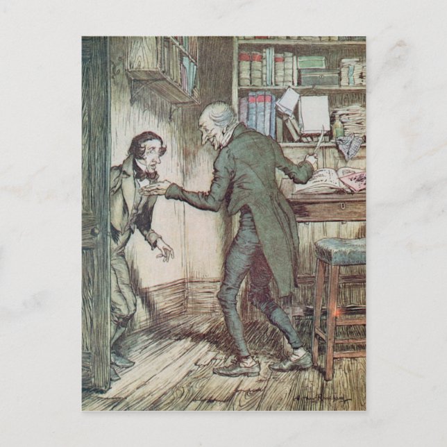 Cartão Postal Scrooge Bob Cratchit (Frente)