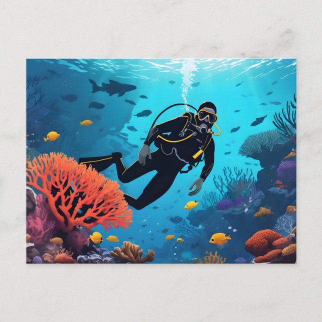 Cartão Postal Scuba Diver (Frente)