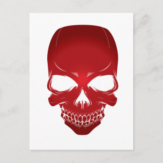 Cartão Postal Scull vermelho