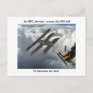 Cartão Postal Se5a Matar DFW, Um Avião RFC marca seu quinto...
