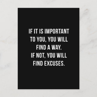 Cartão Postal Se for importante. Cartão-postal Inspiracional.