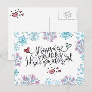 Cartão Postal Se os Beijos fossem Flocos de Neve eu te Mandaria