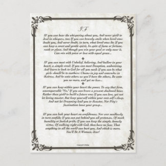 Cartão Postal Se Poem for Girl.