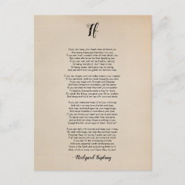 Cartão Postal Se Poema de Rudyard Kipling Vintage