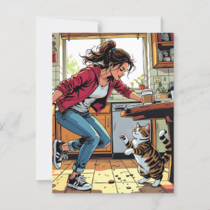 Cartão Postal Se precisar de mim, me ligue!   Café engraçado e g