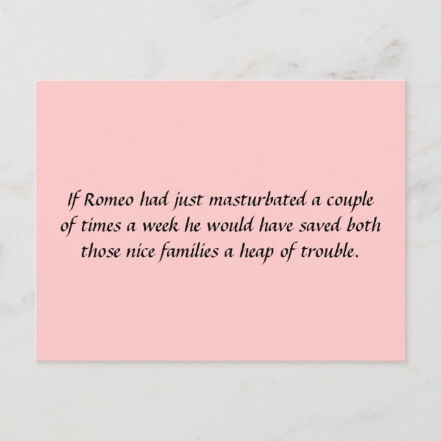 Cartão Postal Se Romeu tivesse... (Frente)