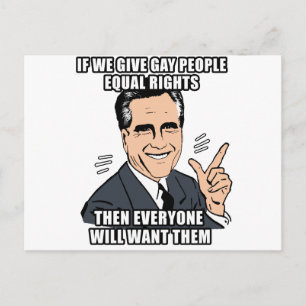 CARTÃO POSTAL SE ROMNEY DAR AO GAY PESSOAS DIREITOS IGUAIS