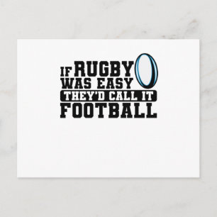 Cartão Postal Se Rugby fosse fácil, chamariam de futebol
