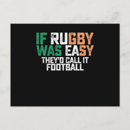 Cartão Postal Se Rugby Fosse Fácil Eles Iam Chamar de Futebol
