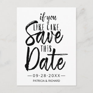 Cartão Postal Se Você Gosta de Bolo Salve Esta Data Casamento In