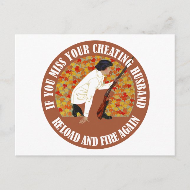 Cartão Postal Se Você Perder Seu Marido Traiçoeiro, Recarregue e (Frente)