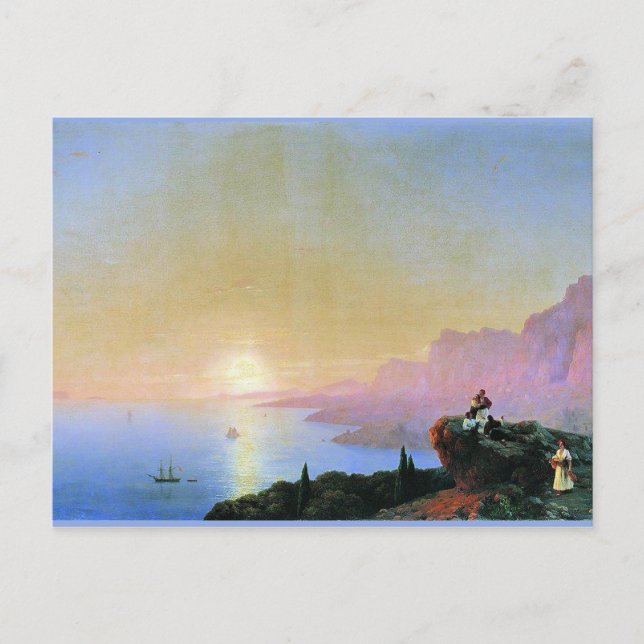 Cartão Postal Sea Bay por Ivan Aivazovsky, (Frente)