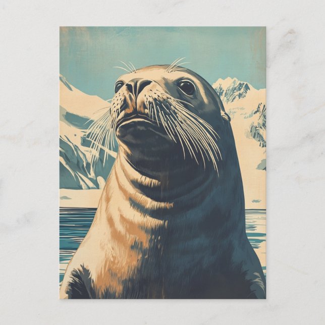 Cartão Postal Sea Lion vintage (Frente)