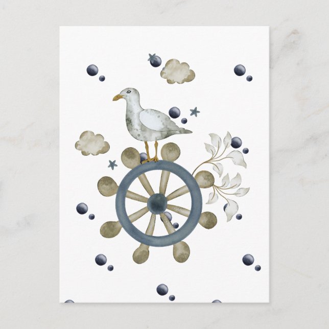 Cartão Postal Seagull Amarrando Uma Corrida (Frente)