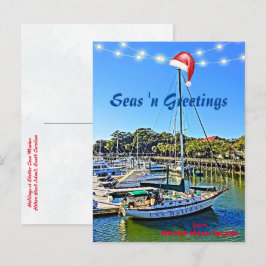 Cartão Postal Seas n Saudações do Natal da Ilha Hilton Head