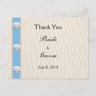 Cartão Postal Seashell Beach Wedding Obrigado
