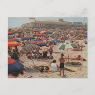 Cartão Postal Seaside Heights NJ Um Dia na Praia Vintage