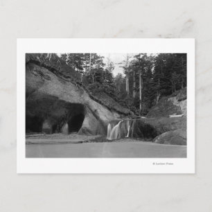 Cartão Postal Seaside, Oregon Waterfall perto de Hug Point
