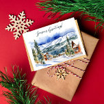 Cartão Postal Seasons cumprimenta Natal Colorado<br><div class="desc">Saudações da temporada inverno neve inverno inverno neve do Colorado saudações da aldeia de montanha de neve no Natal novo cartão postal,  terra maravilhosa do inverno da neve em Breckenridge Colorado Cor-de-água moderna</div>