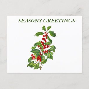 Cartão Postal Seasons saúda Holly