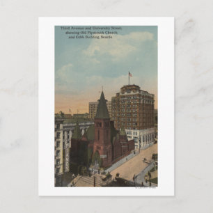 Cartão Postal Seattle, avenida WATTerceiro e Ruas Universitárias