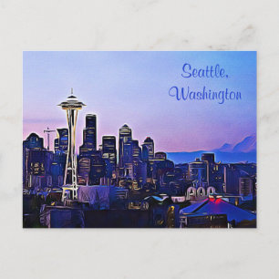 Cartão Postal Seattle City no Cartão-postal de Washington