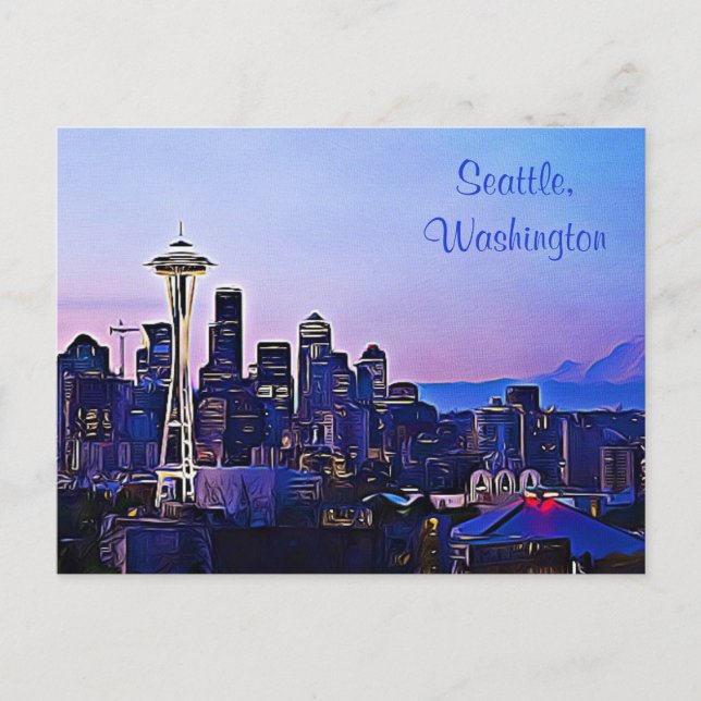 Cartão Postal Seattle City no Cartão-postal de Washington (Frente)