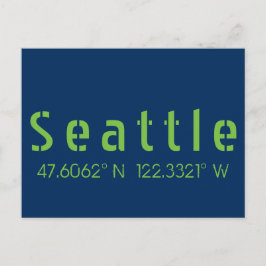 Cartão Postal Seattle Longitude Latitude Team Cores